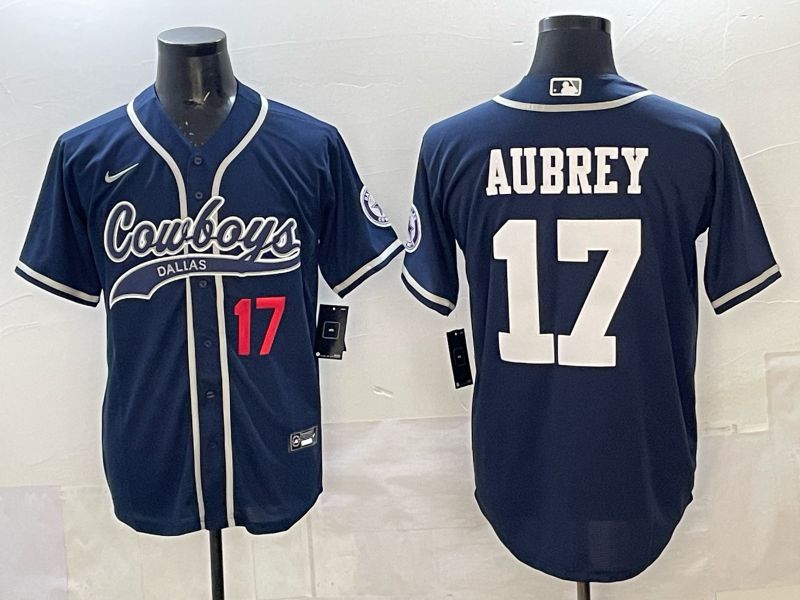 Men 2025 Dallas Cowboys #17 Aubrey blue Joint Name Nike Limited NFL Jersey style 022->dallas cowboys->NFL Jersey